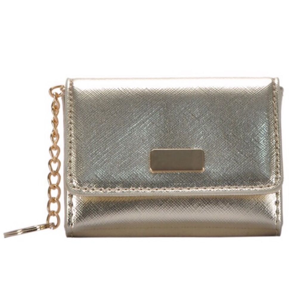 Metallic Card Holder Keychain